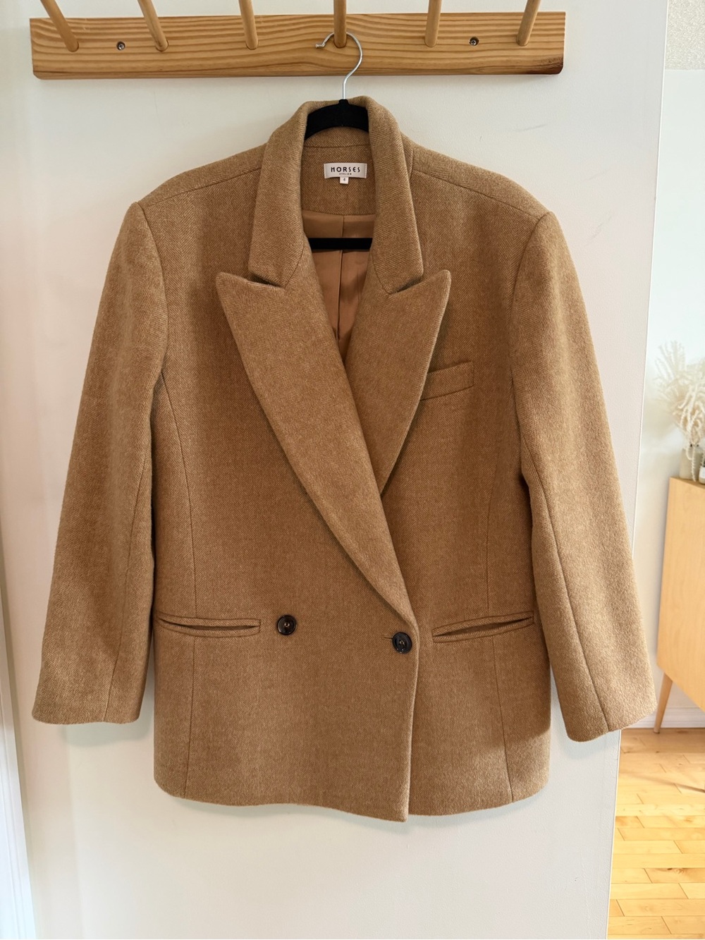Horses Atelier Double Breasted jacket in Caramel, size Large